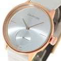  Shop Authentic Calvin Klein Accent Silver Dial White Leather Strap Watch for Women - K2Y236K6 - Luxxuri