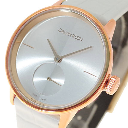  Shop Authentic Calvin Klein Accent Silver Dial White Leather Strap Watch for Women - K2Y236K6 - Luxxuri