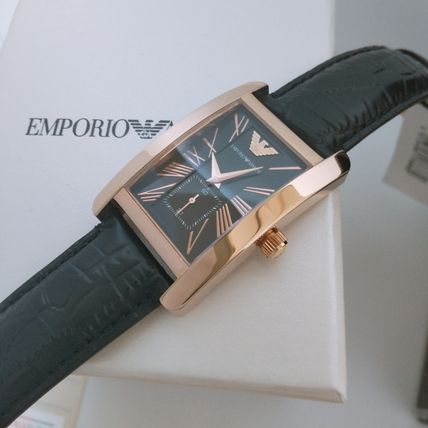  Shop Authentic Emporio Armani Classic Black & Rose Gold Dial Black Leather Strap Watch For Men - AR0168 - Luxxuri
