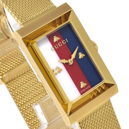  Shop Authentic Gucci G-Frame Mother of Pearl Dial Yellow Gold Mesh Bracelet Watch For Women - YA147410 - Luxxuri