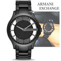  Shop Authentic Armani Exchange Hampton Chronograph Black Dial Black Steel Strap Watch For Men - AX2189 - Luxxuri