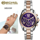  Shop Authentic Michael Kors Bradshaw Chronograph Blue Dial Two Tone Steel Strap Watch For Women - MK6389 - Luxxuri