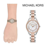  Shop Authentic Michael Kors Lauryn Mother of Pearl Dial Two Tone Steel Strap Watch For Women - MK3979 - Luxxuri