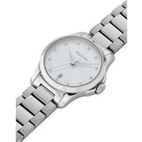  Shop Authentic Gucci G Timeless Diamonds Mother of Pearl Dial Silver Steel Strap Watch For Women - YA126542 - Luxxuri