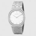  Shop Authentic Gucci 25H Quartz Diamonds Silver Dial Silver Steel Strap Watch for Women - YA163401 - Luxxuri