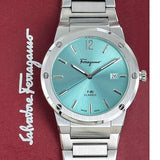  Shop Authentic Salvatore Ferragamo F-80 Classic Tiffany Blue Dial Silver Steel Strap Watch for Men - SFDT02323 - Luxxuri