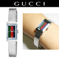  Shop Authentic Gucci G Frame Quartz Diamonds Green & Red Mother of Pearl Dial Silver Mesh Bracelet Watch For Women - YA147510 - Luxxuri