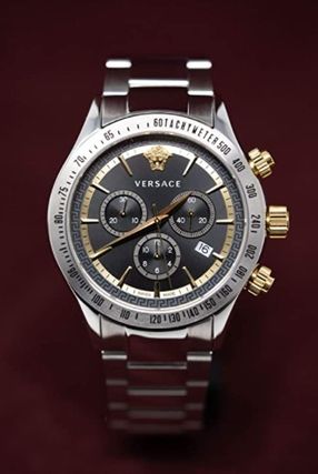 Shop Authentic Versace Classic Chronograph Quartz Black Dial Silver Steel Strap Watch For Men - VEV700419 - Luxxuri