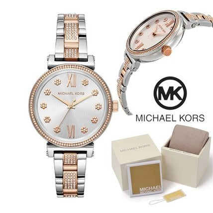  Shop Authentic Michael Kors Sophie Chronograph Silver Dial Two Tone Steel Strap Watch For Women - MK3880 - Luxxuri