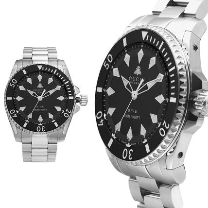  Shop Authentic Gucci Dive Automatic Black Dial Silver Steel Strap Watch for Men - YA136353 - Luxxuri