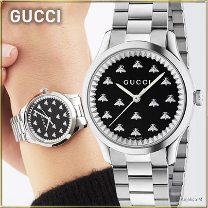  Shop Authentic Gucci G Timeless Quartz Black Dial Silver Steel Strap Watch for Women - YA1265034 - Luxxuri