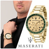  Shop Authentic Maserati SFIDA Quartz Yellow Dial Gold Strap Watch For Men - R8873640005 - Luxxuri