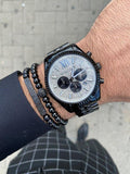  Shop Authentic Michael Kors Lexington Chronograph Crystals Silver Dial Black Steel Strap Watch for Men - MK8605 - Luxxuri