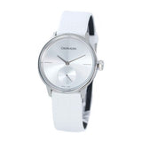  Shop Authentic Calvin Klein Accent Silver Dial White Leather Strap Watch for Women - K2Y231K6 - Luxxuri