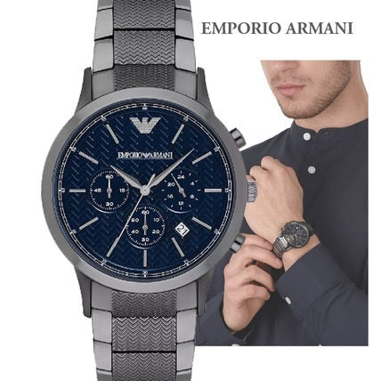  Shop Authentic Emporio Armani Renato Chronograph Quartz Blue Dial Grey Steel Strap Watch For Men - AR2505 - Luxxuri