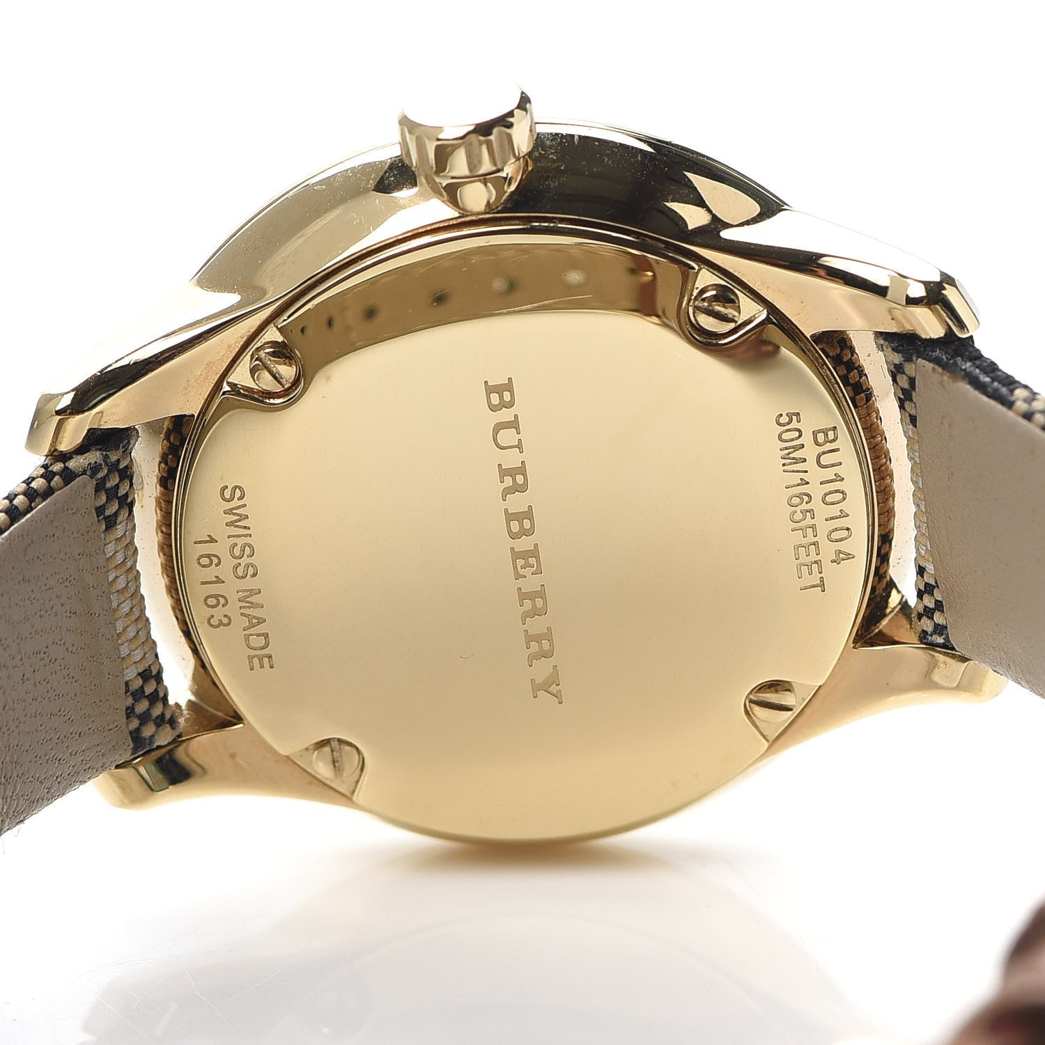  Shop Authentic Burberry Classic Champagne Gold Dial Horseferry Leather Strap Watch for Women - BU10104 - Luxxuri