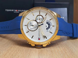  Shop Authentic Tommy Hilfiger Decker White Dial Blue Rubber Strap Watch for Men - 1791353 - Luxxuri
