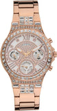  Shop Authentic Guess Moonlight Multi Function Diamonds White Dial Rose Gold Steel Strap Watch for Women - GW0320L3 - Luxxuri