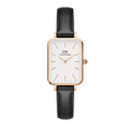  Shop Authentic Daniel Wellington Quadro White Dial Black Leather Strap Watch For Women - DW00100434 - Luxxuri