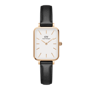  Shop Authentic Daniel Wellington Quadro White Dial Black Leather Strap Watch For Women - DW00100434 - Luxxuri