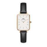 Shop Authentic Daniel Wellington Quadro White Dial Black Leather Strap Watch For Women - DW00100434 - Luxxuri