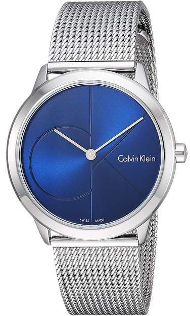  Shop Authentic Calvin Klein Minimal Blue Dial Silver Mesh Bracelet Watch for Women - K3M2212N - Luxxuri