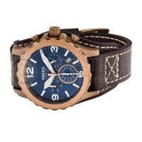  Shop Authentic Fossil Nate Chronograph Blue Dial Brown Leather Strap Watch for Men - JR1505 - Luxxuri