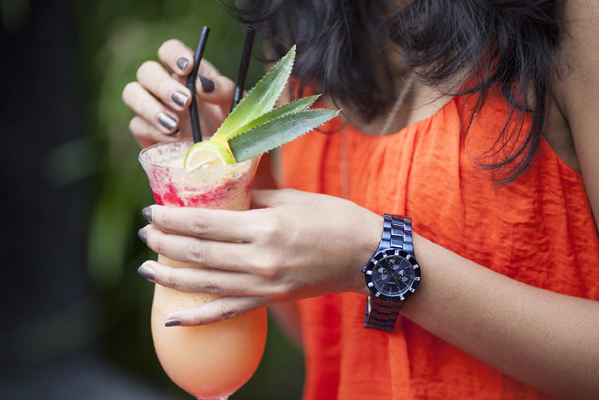  Shop Authentic Guess Glisten Analog Blue Dial Blue Steel Strap Watch for Women - W0027L3 - Luxxuri