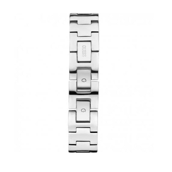 Guess Chelsea Crystals Black Dial Silver Mesh Bracelet Watch For Women  - W0647L5