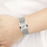  Shop Authentic Guess Nouveau Diamonds Silver Dial Silver Mesh Bracelet Watch for Women - W0127L1 - Luxxuri