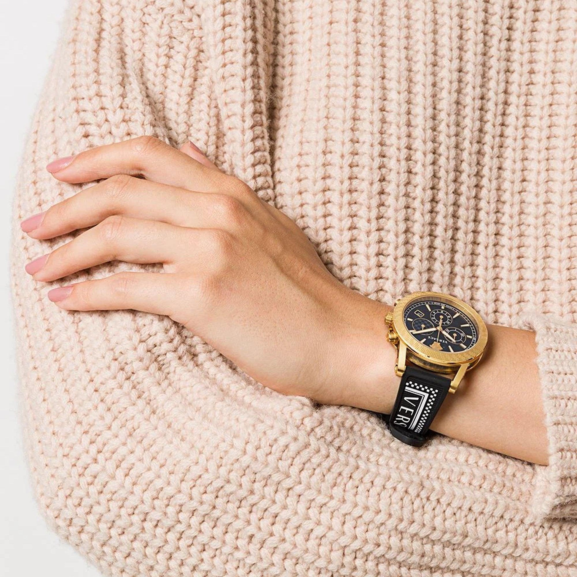  Shop Authentic Versace Sports Tech Chronograph Black Dial Black Rubber Strap Watch for Men - VELT00119 - Luxxuri