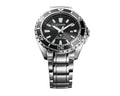 Citizen Promaster Diver Chronograph Black Dial Silver Steel Strap Watch For Men - BN0190-82E