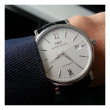  Shop Authentic IWC Portofino Automatic White Dial Black Leather Strap Watch for Men - IW356501 - Luxxuri