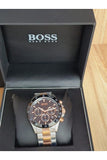  Shop Authentic Hugo Boss Here Chronograph Black Dial Two Tone Steel Strap Watch for Men - 1513757 - Luxxuri