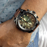  Shop Authentic Fossil Bronson Chronograph Black Dial Brown Leather Strap Watch for Men - FS5856 - Luxxuri