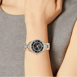  Shop Authentic Michael Kors Lauryn Crystal Pave Black Dial Two Tone Steel Strap Watch For Women - MK4403 - Luxxuri