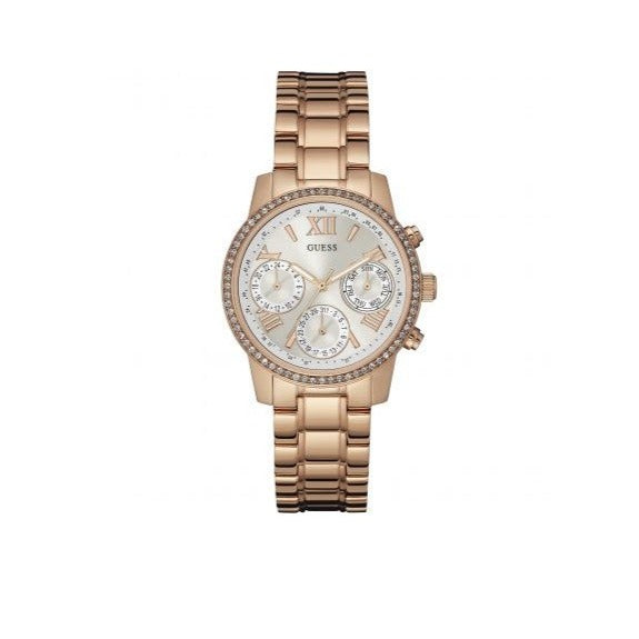  Shop Authentic Guess Mini Surprise Analog Silver Dial Rose Gold Steel Strap Watch For Women - W0623L2 - Luxxuri