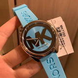  Shop Authentic Michael Kors Janelle Quartz Blue Dial Blue Rubber Strap Watch For Women - MK7350 - Luxxuri