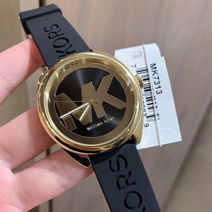  Shop Authentic Michael Kors Janelle Quartz Black Dial Black Rubber Strap Watch For Women - MK7313 - Luxxuri
