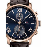  Shop Authentic Tommy Hilfiger Aiden Quartz Blue Dial Brown Leather Strap Watch for Men - 1791308 - Luxxuri