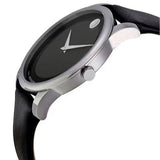 Shop Authentic Movado Museum Black Dial Black Leather Strap Watch For Men - 606502 - Luxxuri