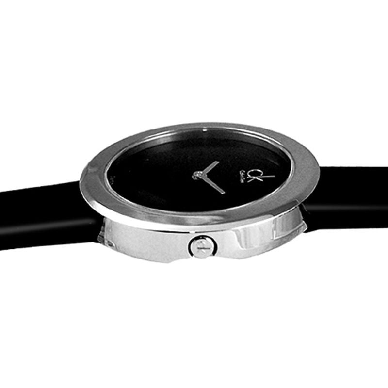  Shop Authentic Calvin Klein Firm Black Dial Black Leather Strap Watch for Women - K3N231C1 - Luxxuri