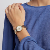  Shop Authentic Emporio Armani Arianna Mother of Pearl Dial Gold Steel Strap Watch For Women - AR11198 - Luxxuri
