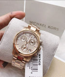  Shop Authentic Michael Kors Runway Chronograph Rose Gold Dial Rose Gold Steel Strap Watch for Women - MK5430 - Luxxuri