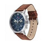  Shop Authentic Tommy Hilfiger Evan Chronograph Blue Dial Brown Leather Strap Watch for Men - 1710393 - Luxxuri