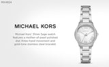  Shop Authentic Michael Kors Sage Three-Hand Mother of Pearl White Dial Silver Steel Strap Watch for Women - MK4824 - Luxxuri