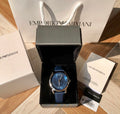  Shop Authentic Emporio Armani Luigi Automatic Blue Dial Blue Leather Strap Watch For Men - AR60030 - Luxxuri