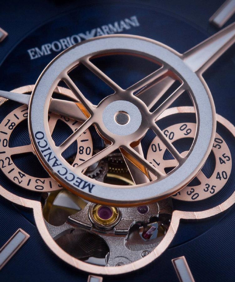  Shop Authentic Emporio Armani Luigi Chronograph Skeleton Blue Dial Silver Steel Strap Watch For Men - AR60036 - Luxxuri