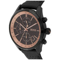  Shop Authentic Hugo Boss Grand Prix Chronograph Black Dial Black Leather Strap Watch for Men - 1513550 - Luxxuri