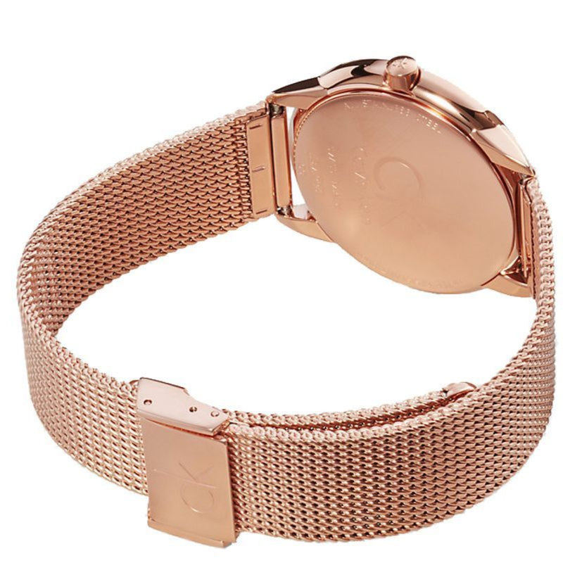  Shop Authentic Calvin Klein Minimal Black Dial Rose Gold Mesh Bracelet Watch for Men - K3M2162Y - Luxxuri